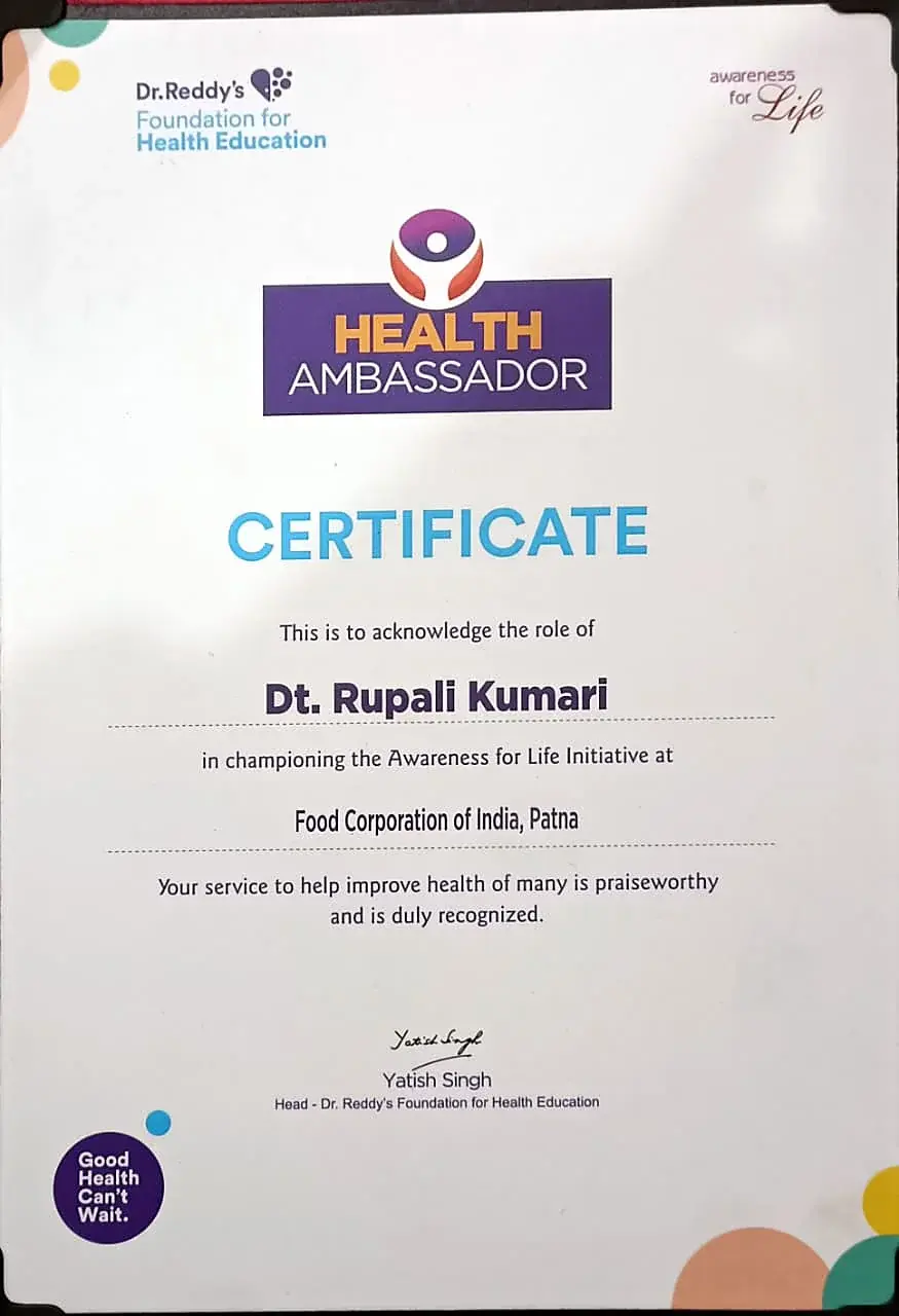 Certificate: Health Ambassador